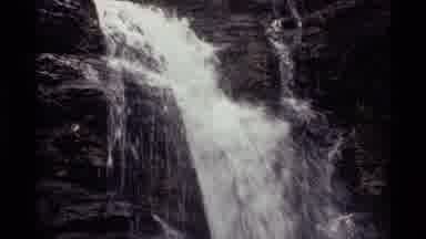 Holland Lake Montana USA (1972): Black And White Waterfall