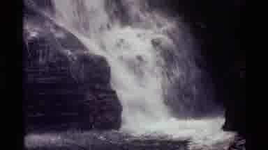 Holland Lake Montana USA (1972): Angry Water Racing Down The Side Of A Waterfall