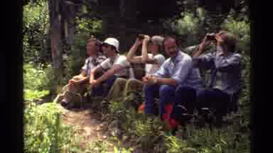 Holland Lake Montana USA (1972): Explorers On A Hike Then Taking A Rest To Bask In