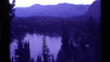 Holland Lake Montana USA (1972): Grand View Of Mountainous Forest With A Lake