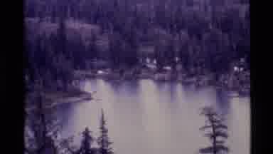 Holland Lake Montana USA (1972): A View Of The Ocean Surrounded By The Embankment