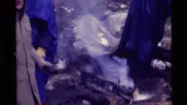 Holland Lake Montana USA (1972): A Campfire Talking To Other People