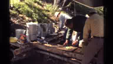 Holland Lake Montana USA (1972): Camp Among Friends Enjoying Food For The Day In