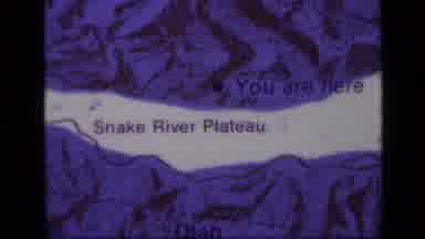 IDAHO USA-1972: Snake River Plateau Map and Rocky Terrain