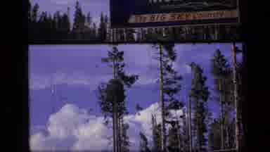 SCAPEGOAT WILDERNESS MONTANA USA .MP-1973: Yellow Red Big Country Sign With