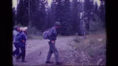 SCAPEGOAT WILDERNESS MONTANA USA .MP-1973: Group Of People Hiking Through The