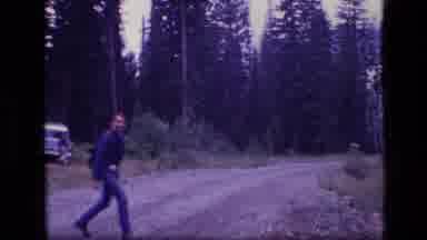 SCAPEGOAT WILDERNESS MONTANA USA .MP-1973: Hikers Carrying Backpacks Starting On