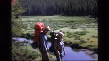 SCAPEGOAT WILDERNESS MONTANA USA .MP-1973: Two People Enjoying A Nice Day Hiking
