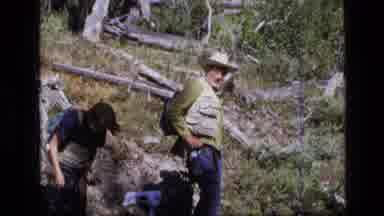 SCAPEGOAT WILDERNESS MONTANA USA .MP-1973: Two Men Getting Dressed In Nature As