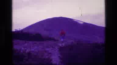 SCAPEGOAT WILDERNESS MONTANA USA .MP-1973: Man Walking To The Top Of The