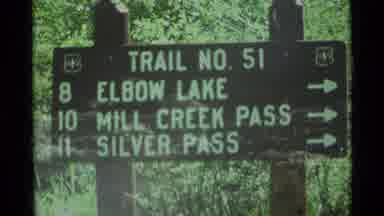 Agate Springs Montana USA (1975): A Hiking Trail Sign Pointing The Way To Three