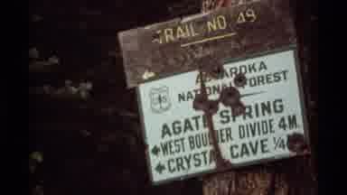 Agate Springs Montana USA (1975): Focused Video On Hiking Trail Sign Followed By