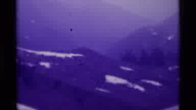 Agate Springs Montana USA (1975): Mountain Range Snow Hiking Fog Pine Trees