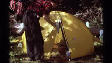 Agate Springs Montana USA (1975): A Group Of Campers Relaxing In Their Tent