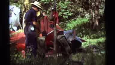 Agate Springs Montana USA (1975): Camping In A Tent Surrounded By Grass And Trees