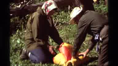 Agate Springs Montana USA (1975): Elderly Couple Camping In The Woods During The