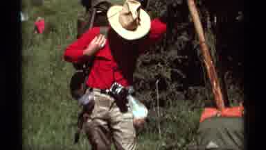 Agate Springs Montana USA (1975): Two Men Gathering All Of Their Gear For A