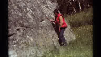 Agate Springs Montana USA (1975): A Person With A Red Jacket Begging To Climb A