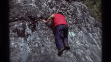 Agate Springs Montana USA (1975): Hiker Climbing Up A Steep Mountain Peak