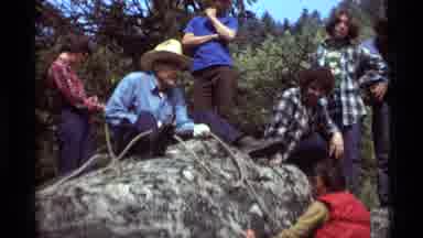 Agate Springs Montana USA (1975): Climb On A Very High Rock Among Friends And