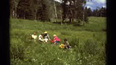 Agate Springs Montana USA (1975): Old Geriatric People Sitting In A Field Admiring