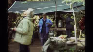 Agate Springs Montana USA (1975): A Group Of People Camped Out In The Woods