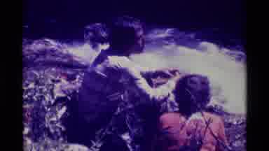 Agate Springs Montana USA (1975): A Two Person Sit Nearby Falls And Other People