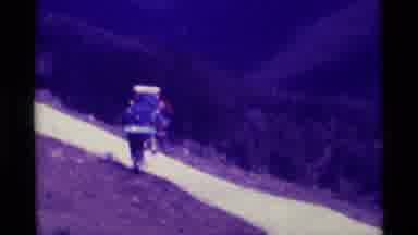 Agate Springs Montana USA (1975): A Group Of People Hiking Along A Mountainside
