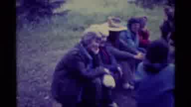 Agate Springs Montana USA (1975): People In Activewear Sitting On Benches In