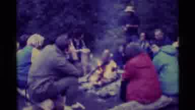 Agate Springs Montana USA (1975): Quiet Gathering Of Calm People Around A Glowing