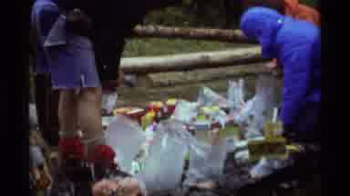 Agate Springs Montana USA (1975): Group Of Humans Working Together To Recycle In