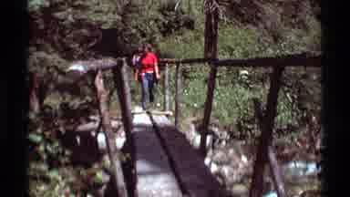 Agate Springs Montana USA (1975): There Are Two Sightseers Crossing A Wooden