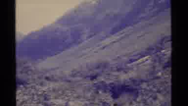 Alaska USA (1977): Sloping Hillside And Mountains Trees And Bushes Flowing In The