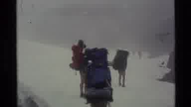 Alaska USA (1977): Travelers Desperately Searching Low Grounds Around Snow