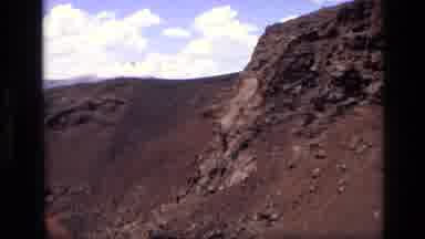 Idaho USA (1972): Red Mountain No Vegetation Deserted Place Sky With Some Clouds