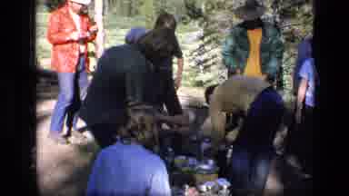 SCAPEGOAT WILDERNESS MONTANA USA .MP-1973: Family Gathering At A Event Enjoying