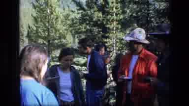 SCAPEGOAT WILDERNESS MONTANA USA .MP-1973: People Talking In A Forest And