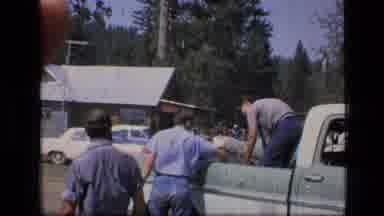 SCAPEGOAT WILDERNESS MONTANA USA .MP-1973: A Group Of People Unloading Gear From