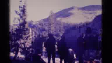 MINARET WILDERNESS CALIFORNIA USA .M-1975: Campers Watch A View Of The Mountain