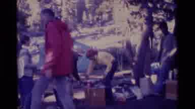 MINARET WILDERNESS CALIFORNIA USA .M-1975: Group Of People Line Up For Food