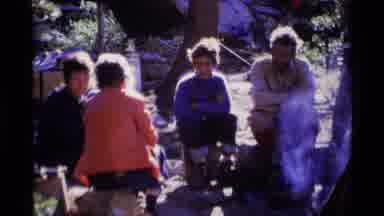 MINARET WILDERNESS CALIFORNIA USA .M-1975: Family Around A Campfire In The 70s