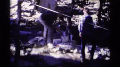 MINARET WILDERNESS CALIFORNIA USA .M-1975: Two Men In The Woods By Water Running