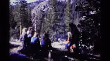 MINARET WILDERNESS CALIFORNIA USA .M-1975: Whole Family Camping In The Rocky