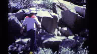 MINARET WILDERNESS CALIFORNIA USA .M-1975: Fisherman Looking For A Good Spot