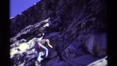 MINARET WILDERNESS CALIFORNIA USA .M-1975: A View Of Hikers Living Dangerously