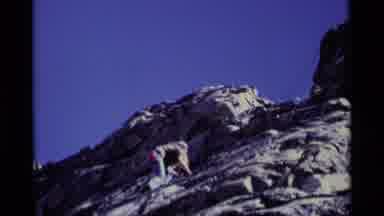 MINARET WILDERNESS CALIFORNIA USA .M-1975: Climber Attached By Rope Scaling The