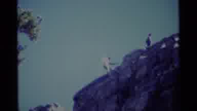MINARET WILDERNESS CALIFORNIA USA .M-1975: A Group Of Hikers Using A Rope To