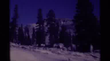 MINARET WILDERNESS CALIFORNIA USA .M-1975: Human Hiking In The Snowy Mountains