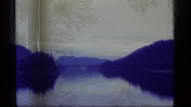 Alaska USA (1977): Lake View Towards A Mountain With A Sign Of Sitka And Buildings