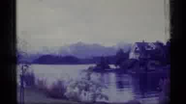 Alaska USA (1977): Placard Labels Tungit Ceremonial Canoe House Overlooks Lake